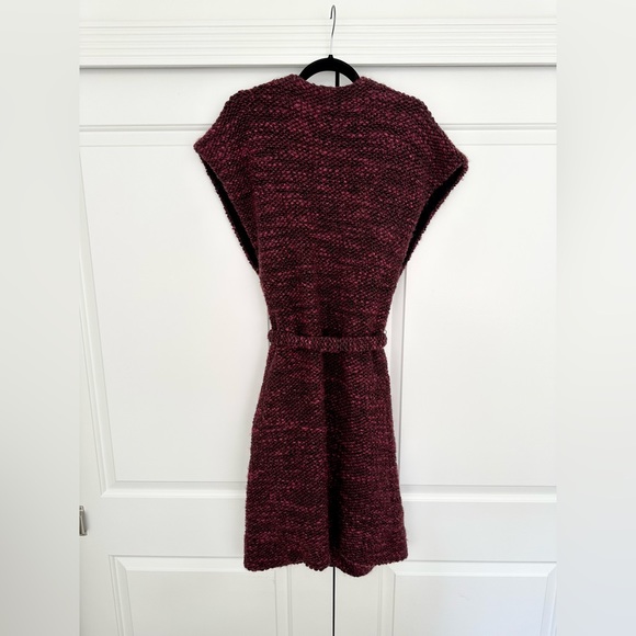 Alice + Olivia Kimono Sweater Wrap Color: Merlot, Size: S - Picture 4 of 7